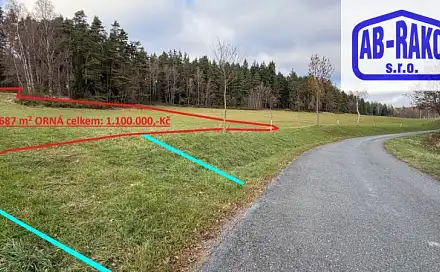 Prodej pole 10 687 m², Číměř, okres Jindřichův Hradec