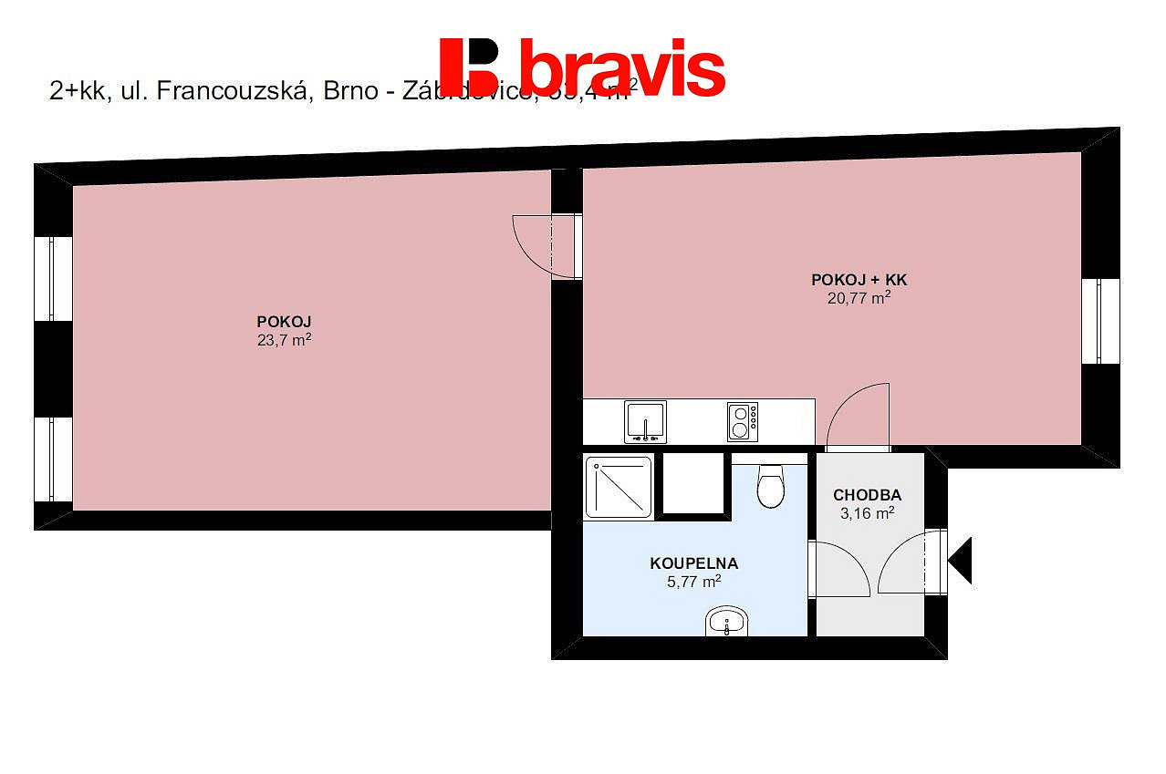 Pronájem bytu 2+kk 53 m² — photo 5