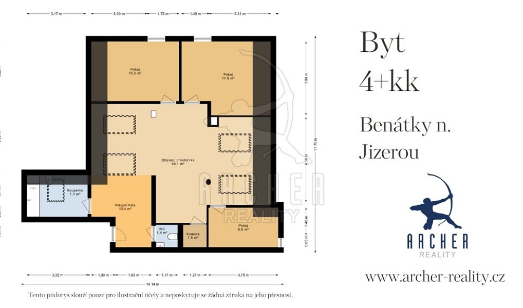 Prodej bytu 4+kk 108 m², Benátky nad Jizerou – náhled fotky 18