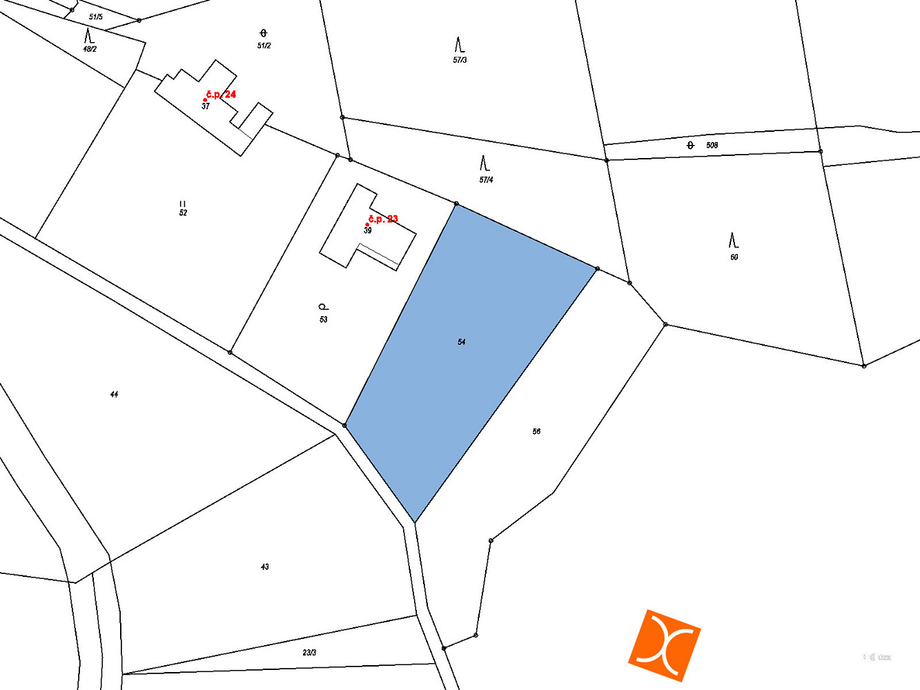 Prodej pozemku 61 m² – pohled 2