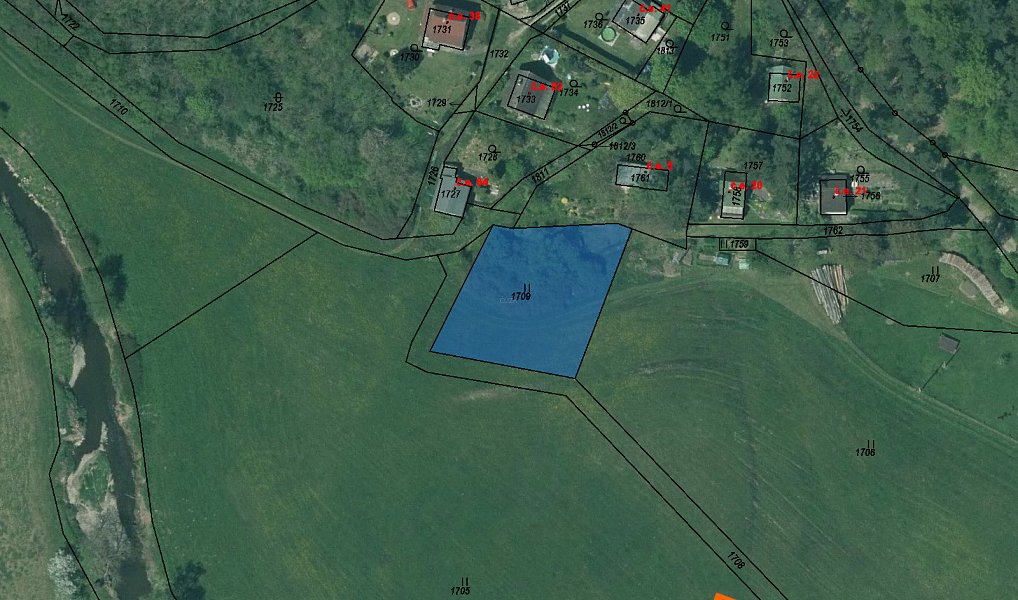 Prodej pozemku 160 m², Dýšina – fotka 1 z 3