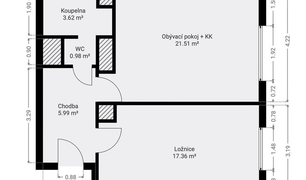 Pronájem bytu 2+kk 49 m², Praha – náhled fotky 9