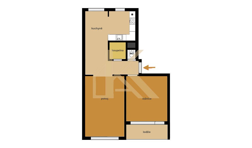 Pronájem bytu 2+kk 56 m², Praha – náhled fotky 3