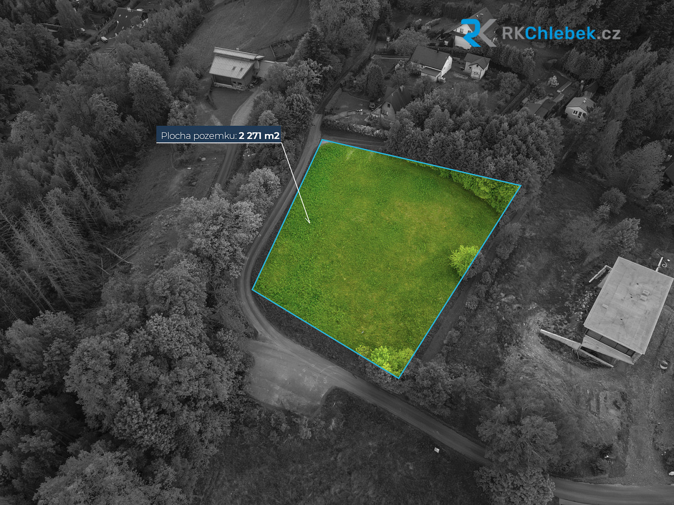 Prodej stavebního pozemku 2 271 m² – fotografie 3