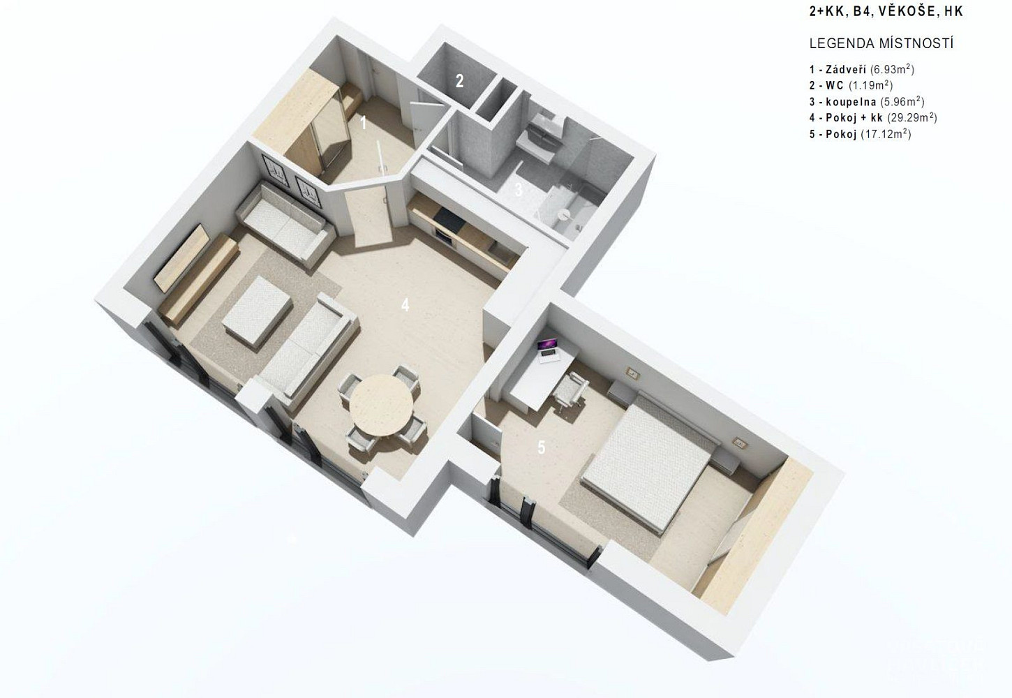 Pronájem bytu 2+kk 63 m² – fotografie 4
