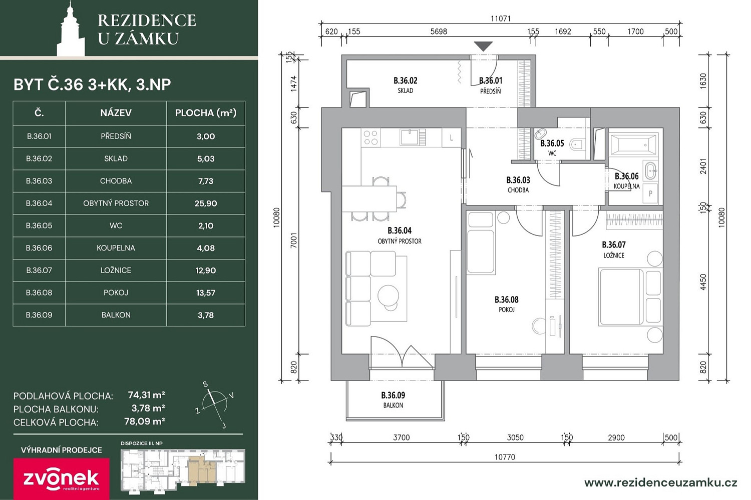 Prodej bytu 3+kk 80 m² – fotografie 4