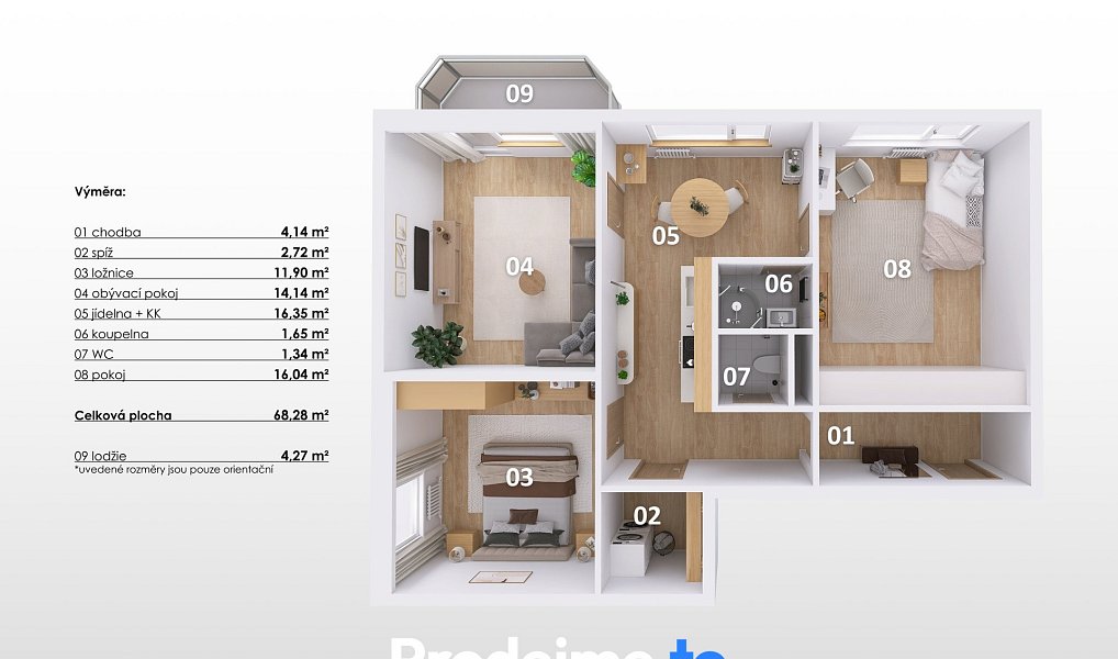 Prodej bytu 3+1 68 m², Třebíč – náhled fotky 14