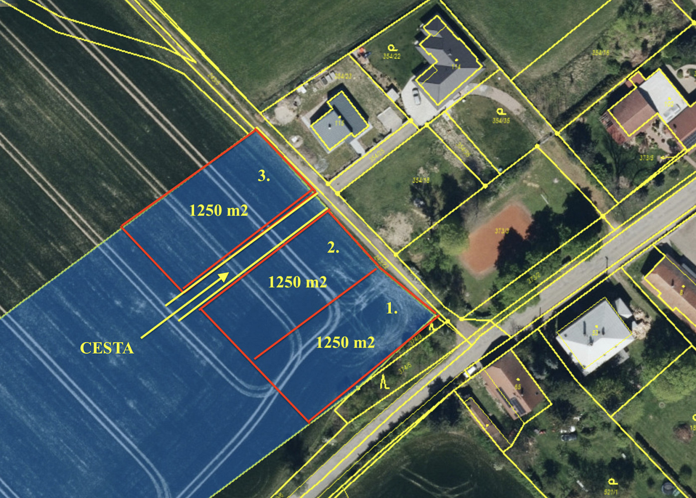 Prodej stavebního pozemku 1 250 m² – pohled 5