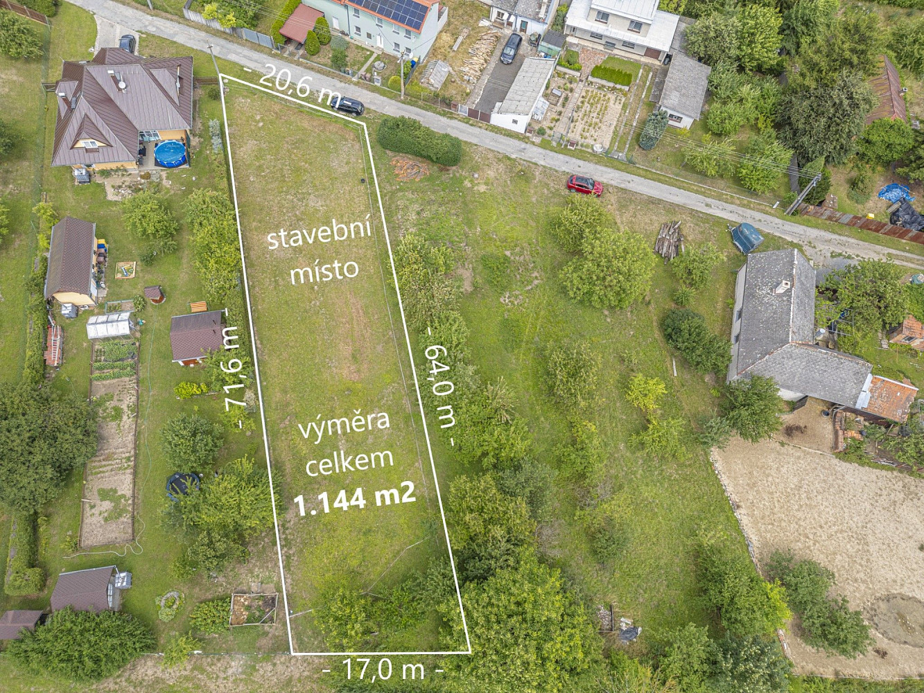 Prodej stavebního pozemku 1 144 m² – fotografie 3