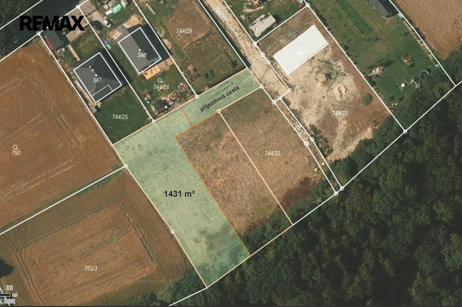 Prodej stavebního pozemku 1 431 m²