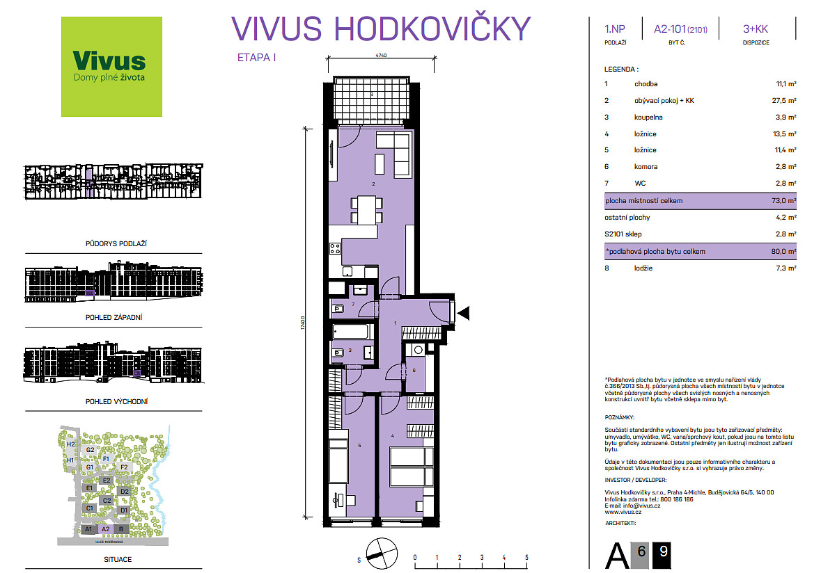 Prodej bytu 3+kk 80 m²