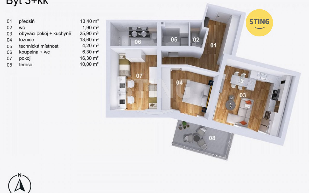 Prodej bytu 3+kk 82 m²