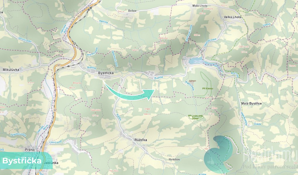 Prodej lesa 16 784 m², Bystřička – náhled fotky 3
