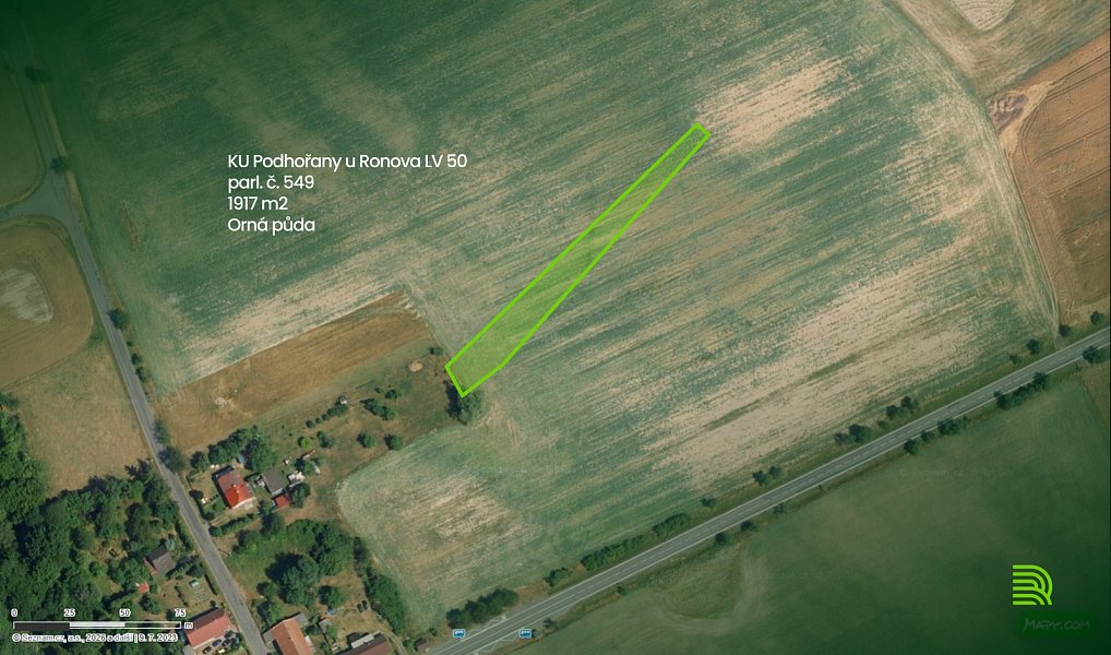 Prodej pozemku, 1917 m², Chrudim, Podhořany u Ronova