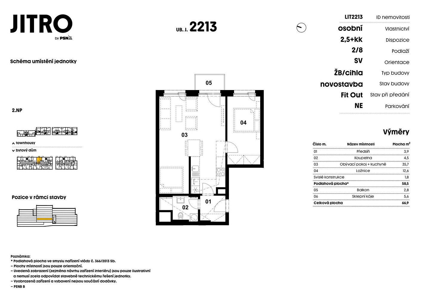 Prodej bytu 2+kk 57 m² — photo 2