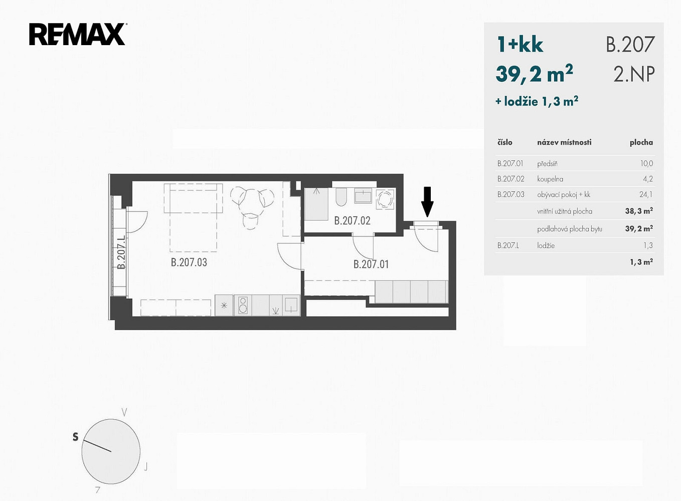 Pronájem bytu 1+kk 39 m² – fotografie 3