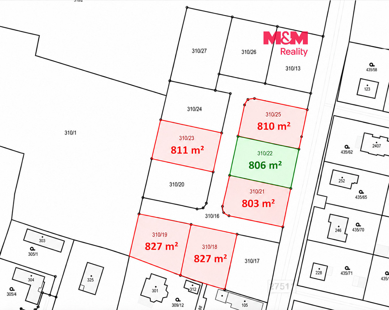 Prodej stavebního pozemku 806 m²