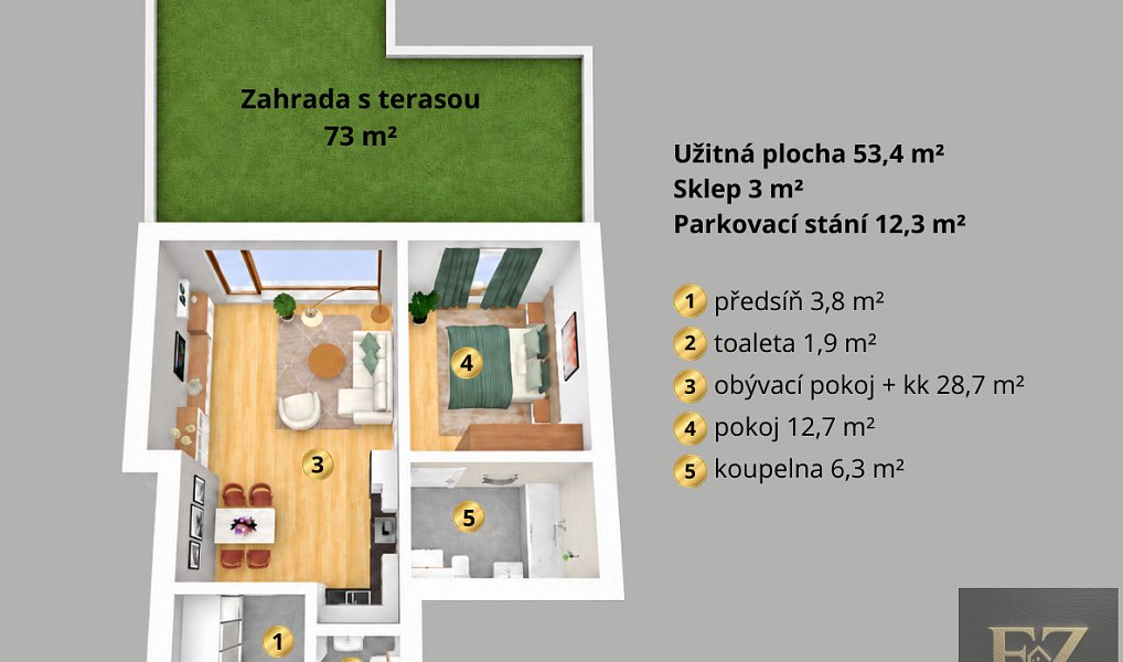 Prodej bytu 2+kk 53 m², Praha – náhled fotky 3