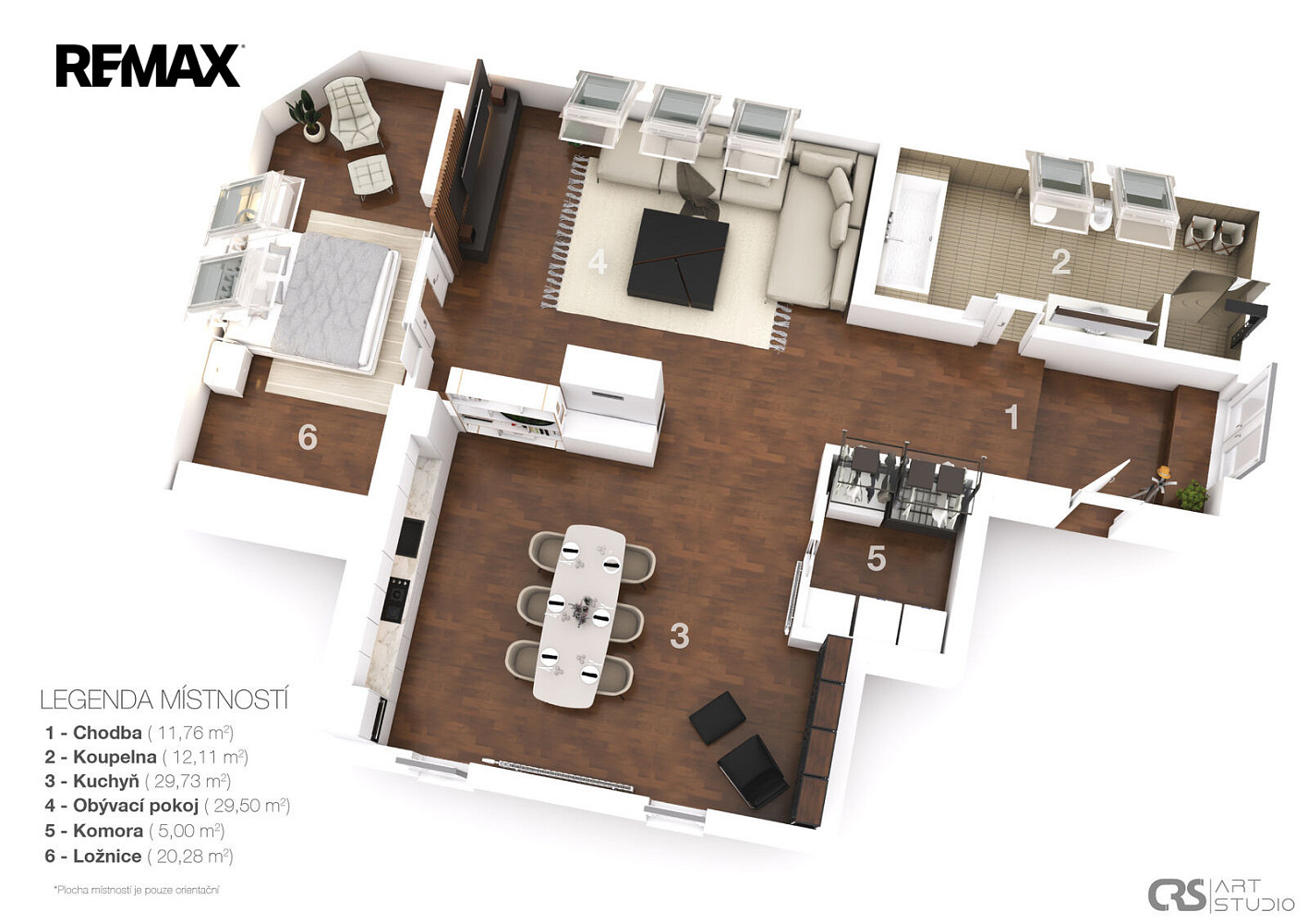 Pronájem bytu 2+kk 108 m² – fotografie 3