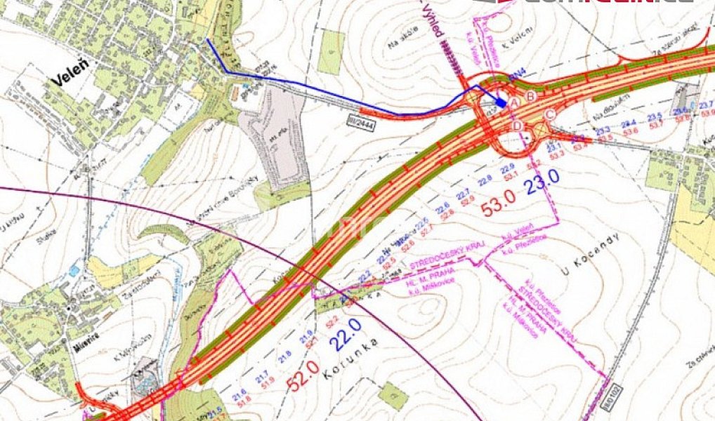 Prodej stavebního pozemku 801 m², Veleň – náhled fotky 9