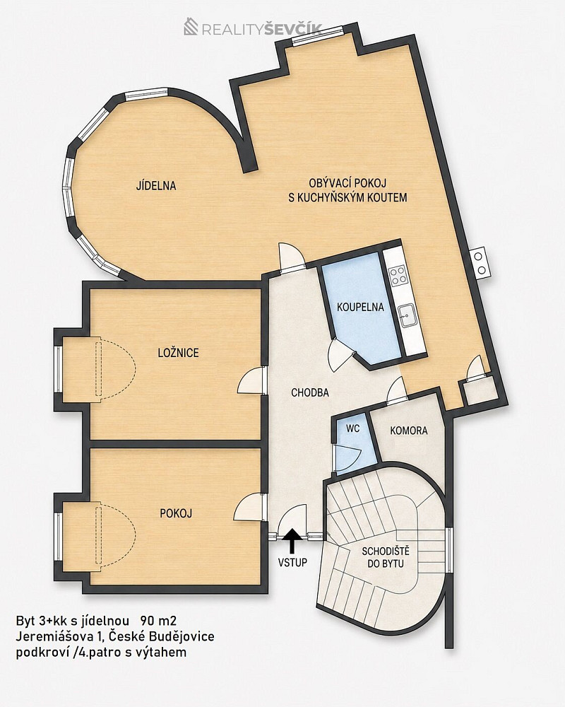 Pronájem bytu 3+kk 90 m² — photo 2