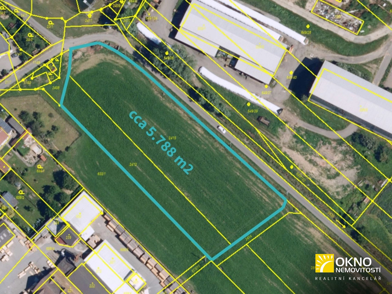 Prodej komerčního pozemku 5 788 m² – pohled 2