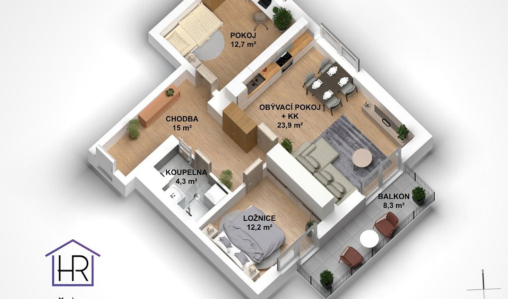 Prodej bytu 3+kk 66 m², Fryšták – náhled fotky 24
