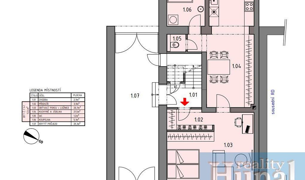 Pronájem bytu 1+1 52 m², Pelhřimov – náhled fotky 6
