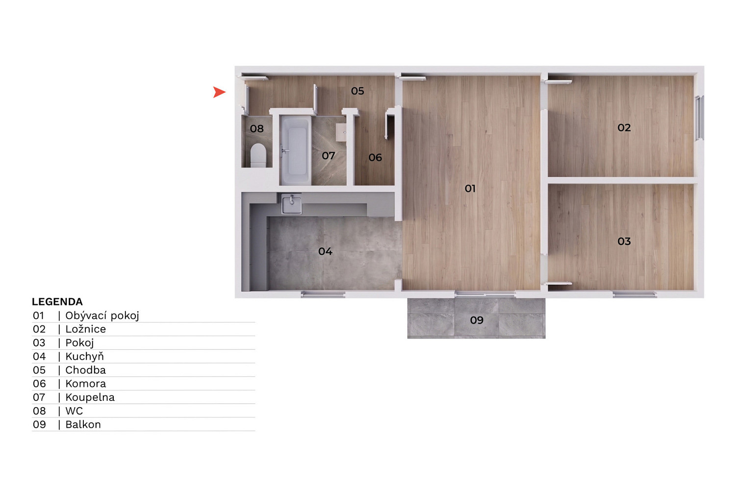 Prodej bytu 3+1 69 m² – fotografie 4