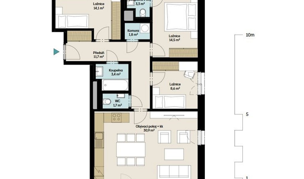 Prodej bytu 4+kk 90 m², Praha – náhled fotky 3