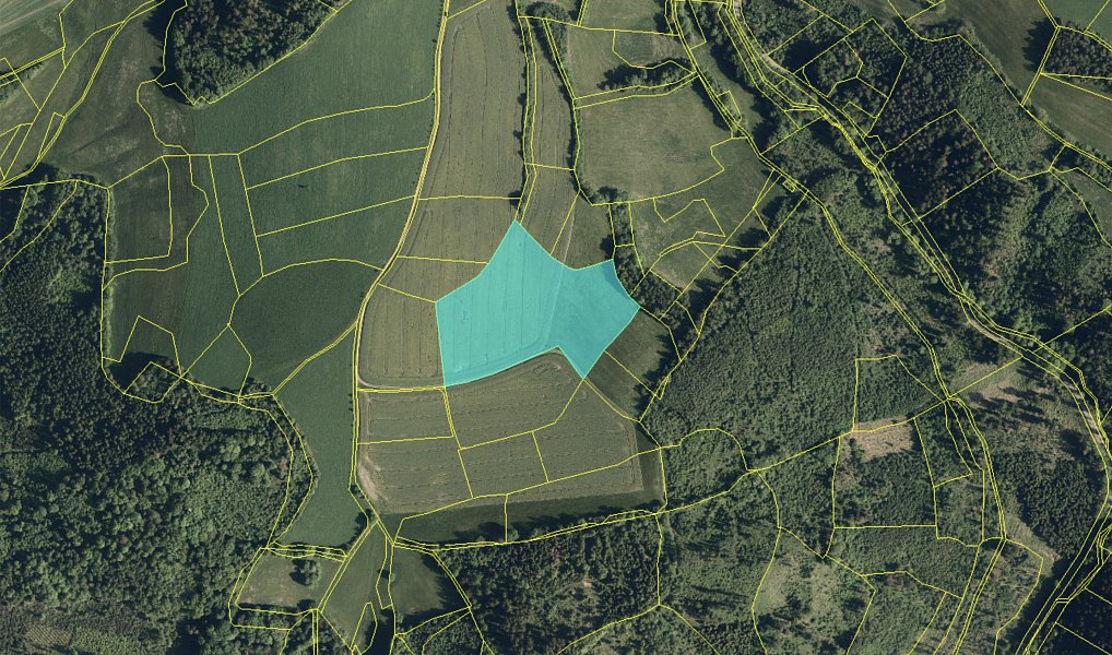 Prodej pole 25 666 m², Partutovice – náhled fotky 2