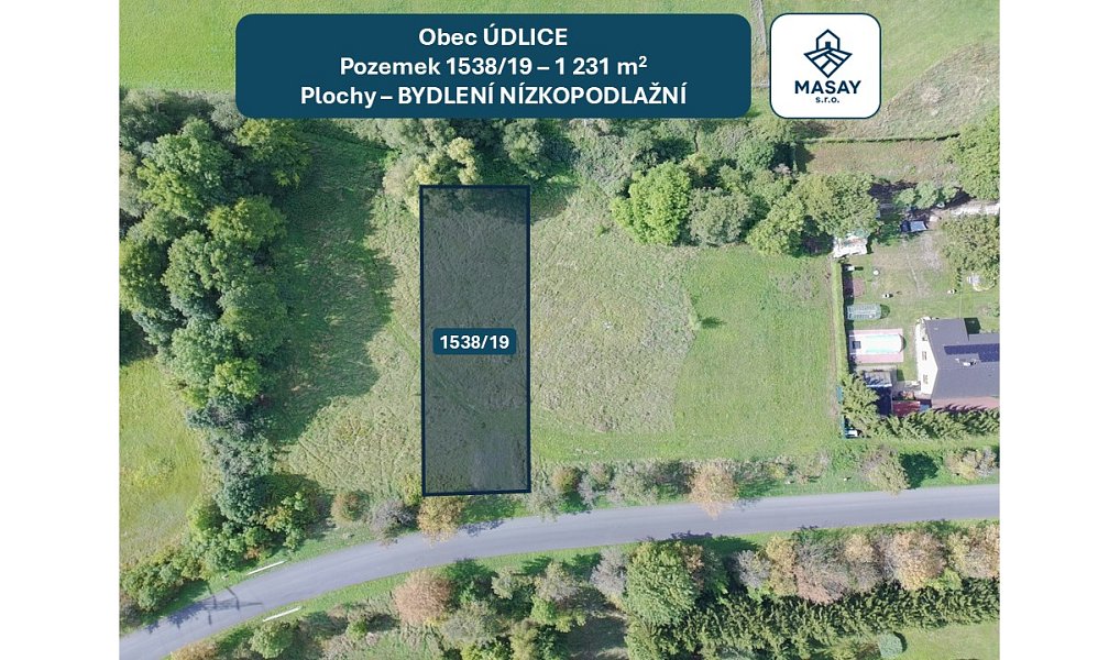 Prodej stavebního pozemku 1 231 m², Údlice – náhled fotky 6