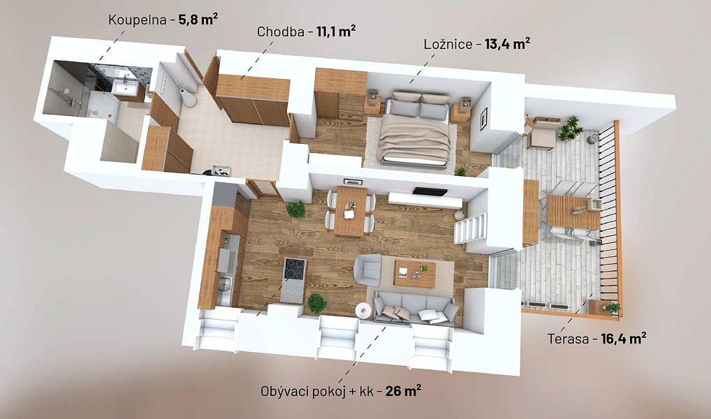 Prodej bytu 2+kk 56 m², Svoboda nad Úpou – náhled fotky 4