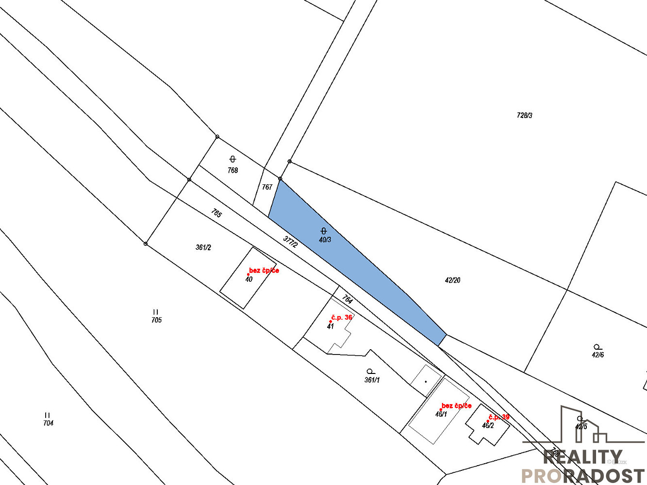 Prodej pozemku 810 m²