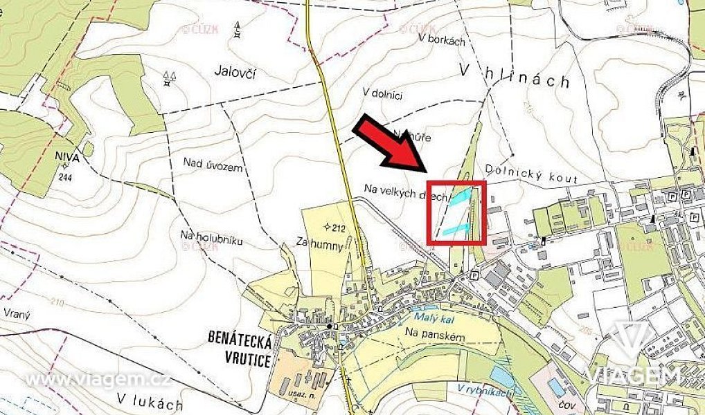 Prodej stavebního pozemku 2 854 m², Milovice – náhled fotky 4