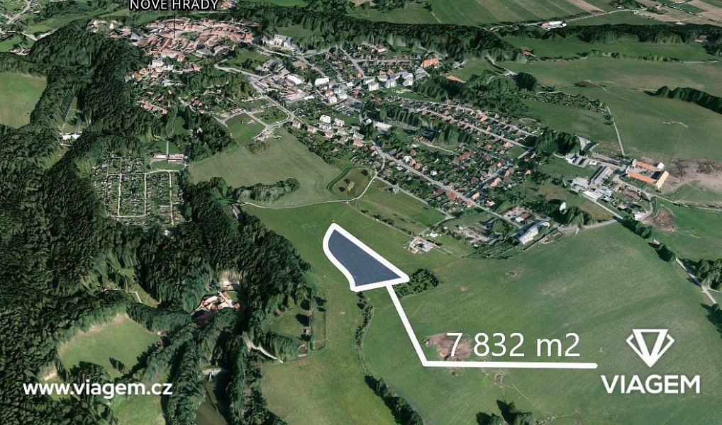 Prodej stavebního pozemku 1 305 m², Nové Hrady – náhled fotky 5