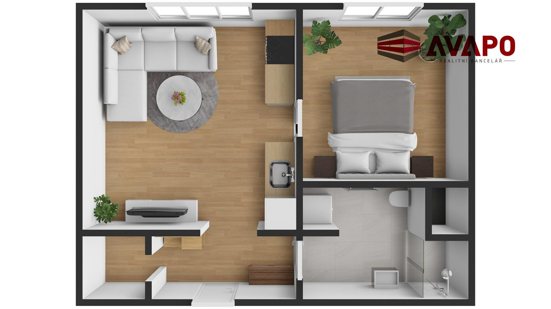 Pronájem bytu 2+kk 35 m² – fotografie 2