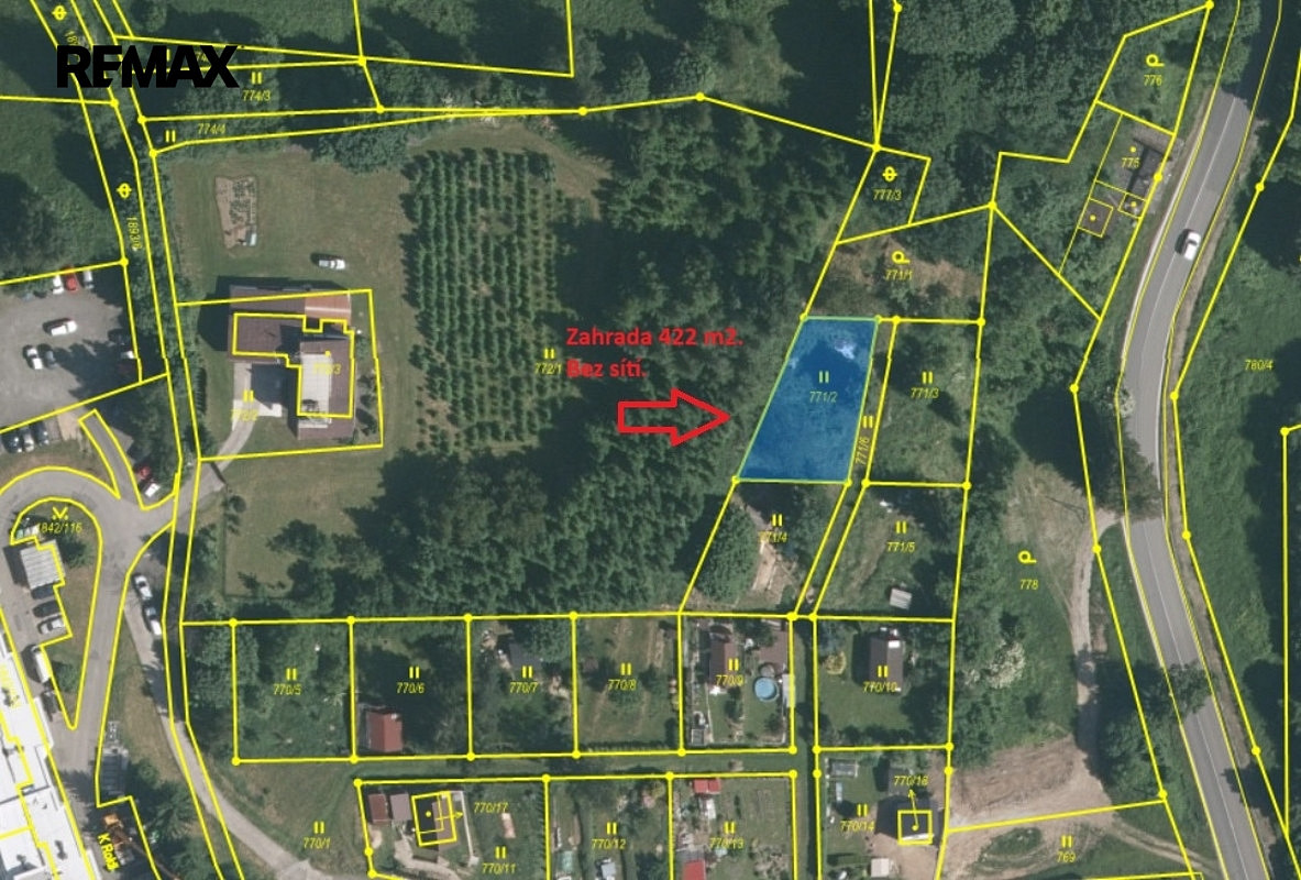 Prodej zahrady 422 m²