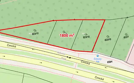 Prodej pozemku 1 800 m², Praha 8