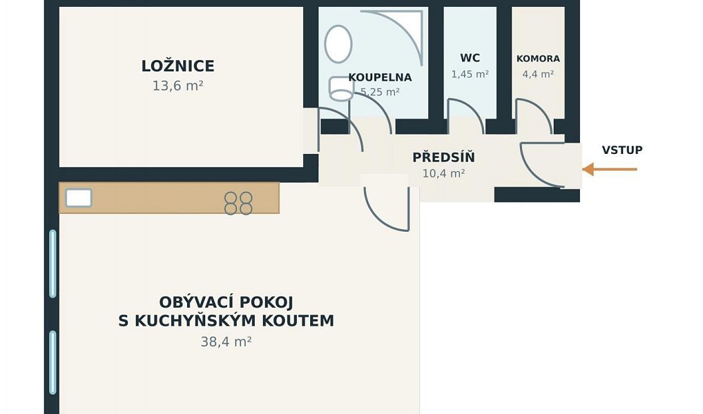 Pronájem bytu 2+kk 74 m², Úherce – náhled fotky 10