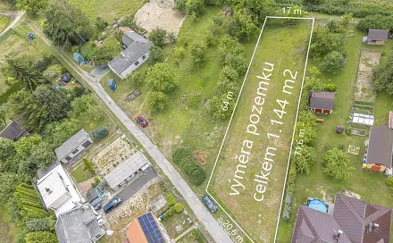 Prodej stavebního pozemku 1 144 m², Uničov, okres Olomouc