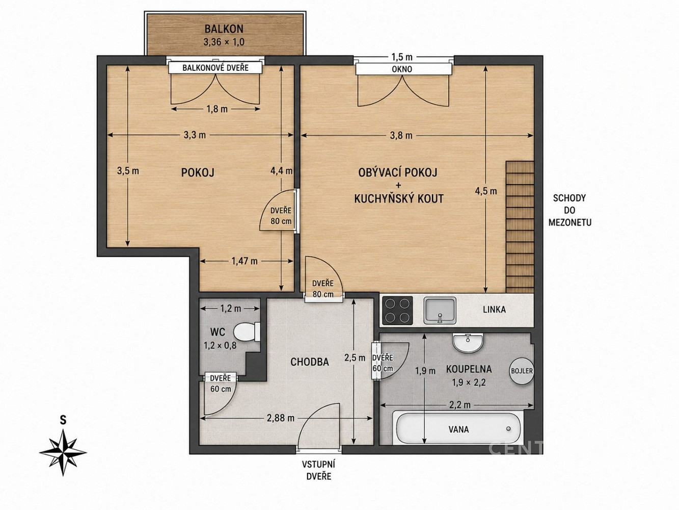 Pronájem bytu 2+kk 70 m² — photo 2