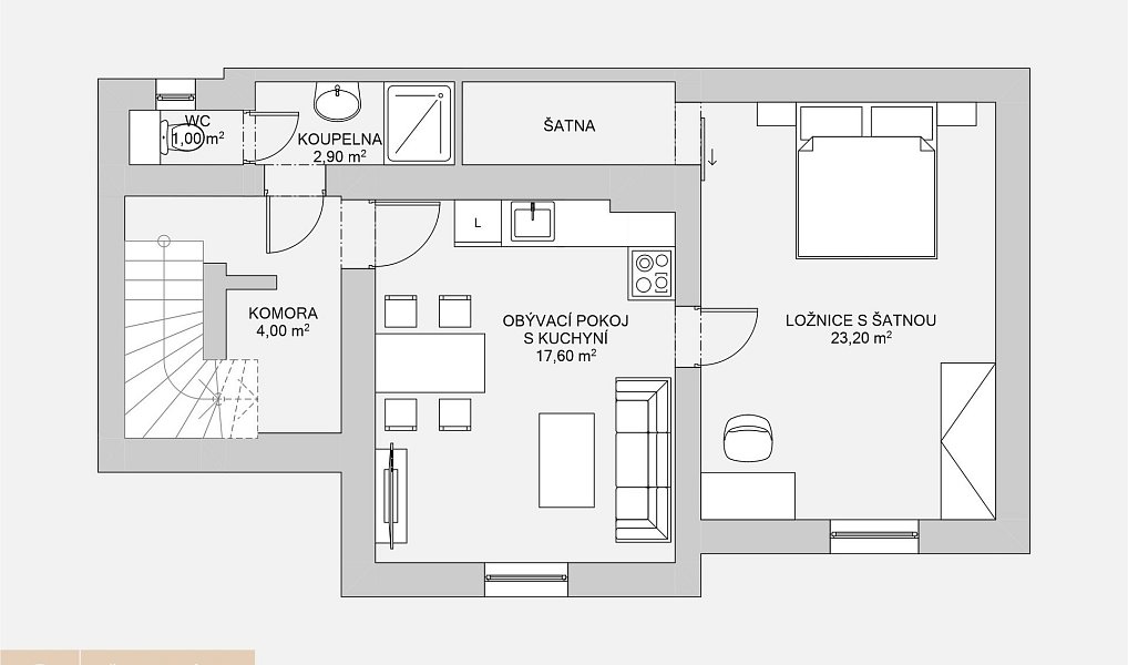 Prodej bytu 2+kk 48 m², Praha – náhled fotky 4