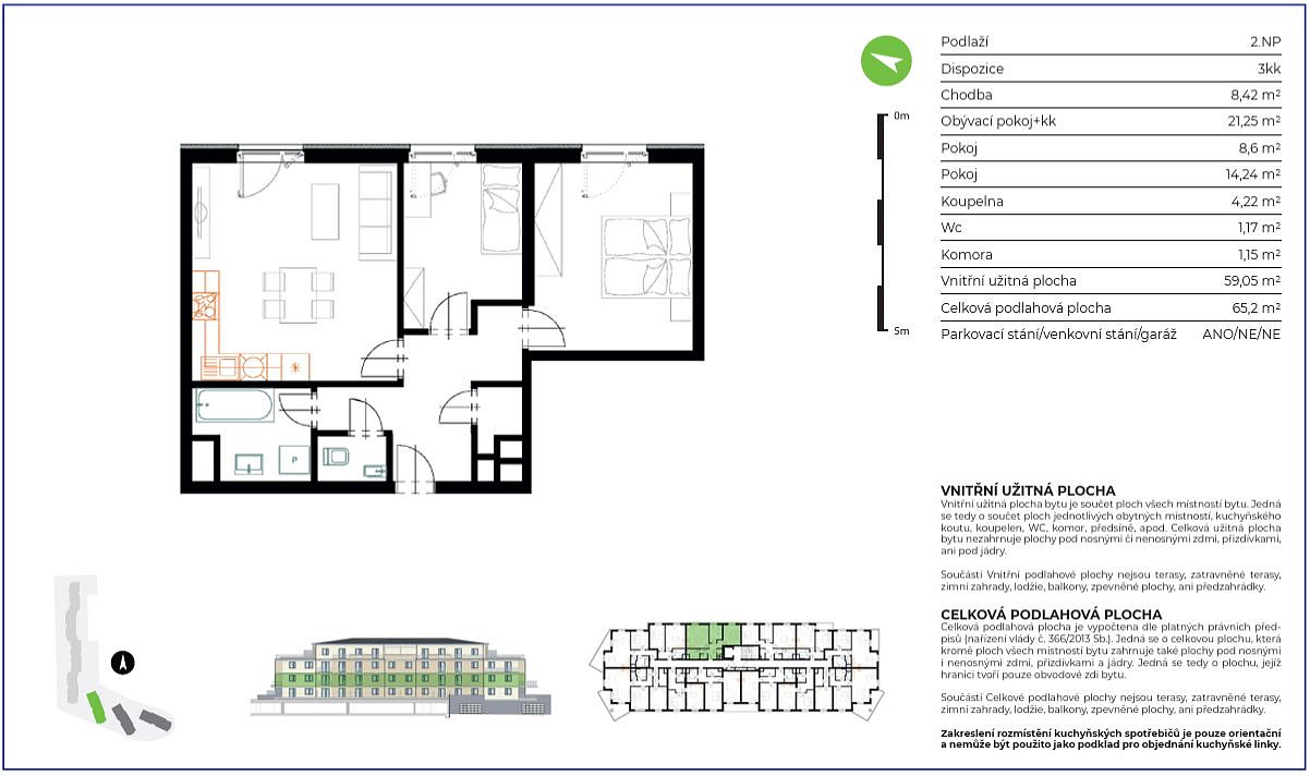 Pronájem bytu 3+kk 60 m² – fotografie 2
