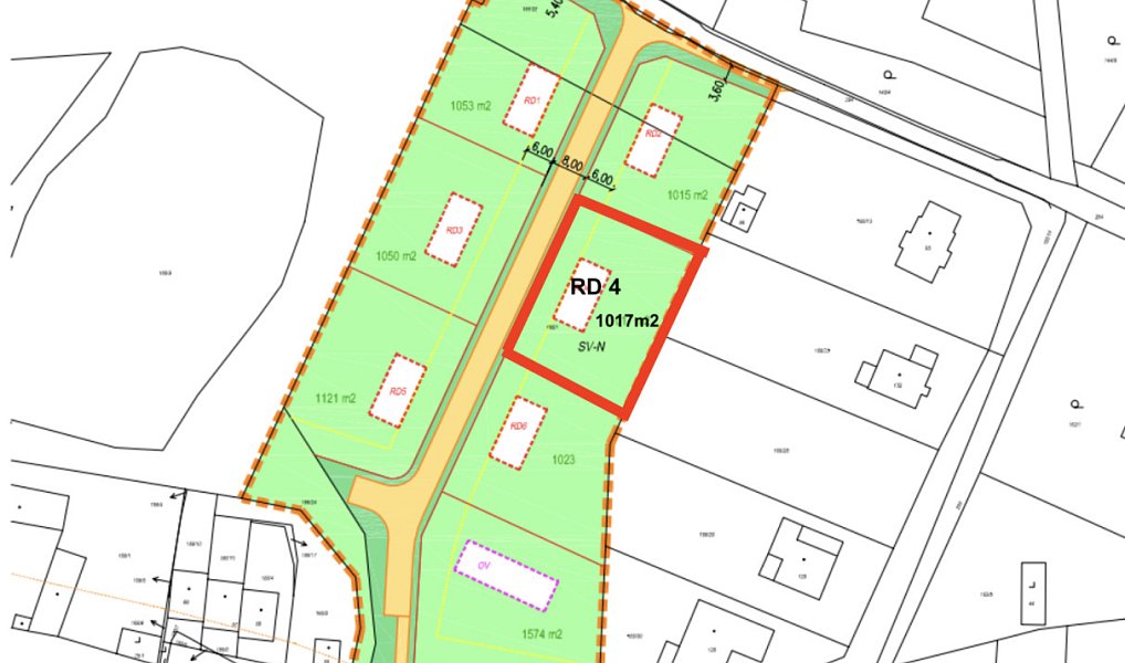 Prodej stavebního pozemku 1 017 m², Vesce – náhled fotky 2