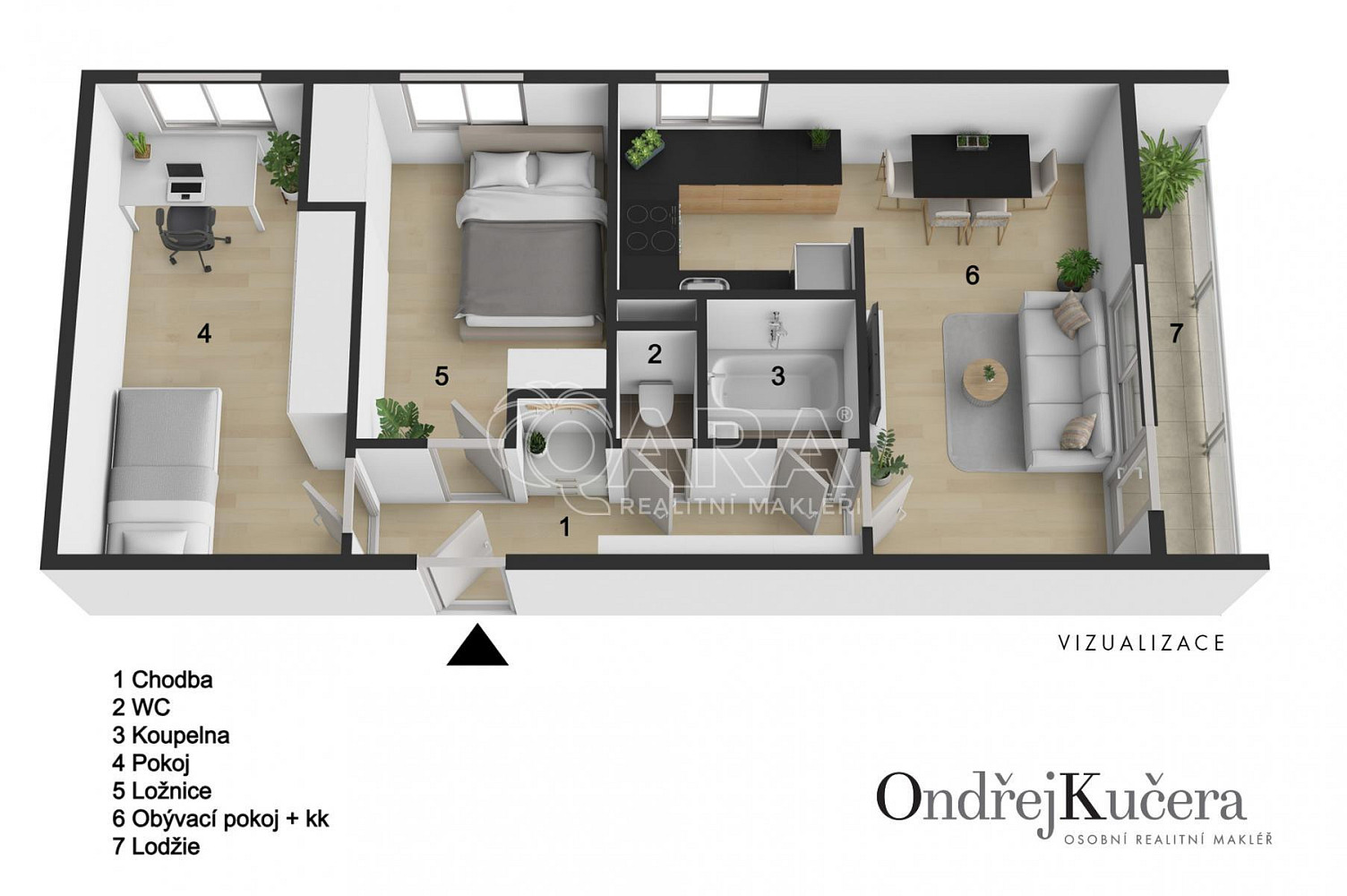 Pronájem bytu 3+kk 67 m² — photo 3