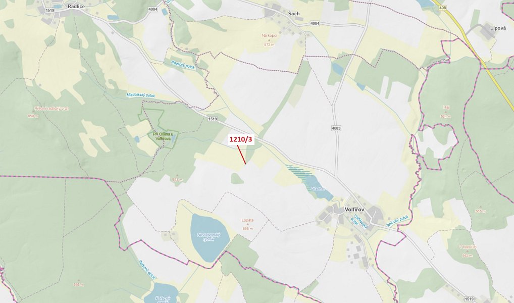 Dražba lesa, 29 m², Jindřichův Hradec, Volfířov