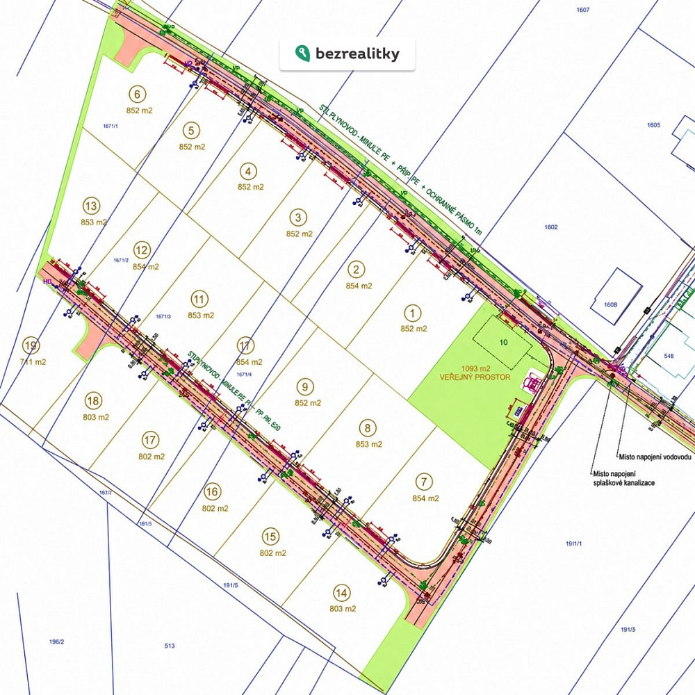 Prodej stavebního pozemku 852 m² – fotografie 3