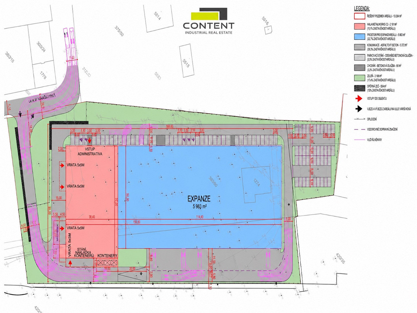 Strategický průmyslový pozemek 18 492 m² s unikátní zastavitelností 90 % Ostrava, ul. Varšavská – pohled 4