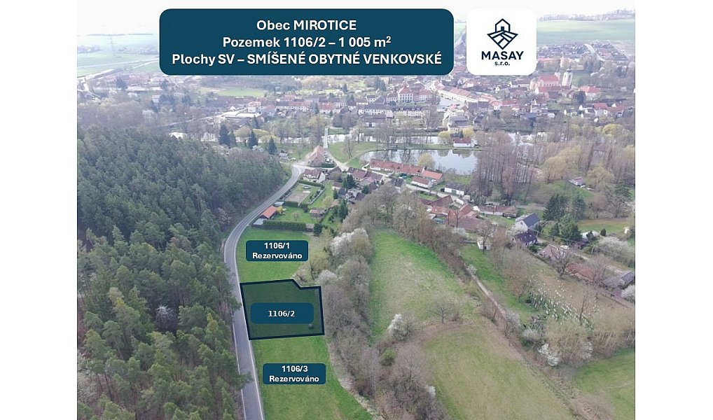 Prodej stavebního pozemku 1 005 m², Mirotice – náhled fotky 5